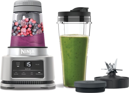 Ninja Foodi 1100W 2-i-1 Smoothieblender 0,7L med Pulsfunksjon og Isknuser CB100EU Grå