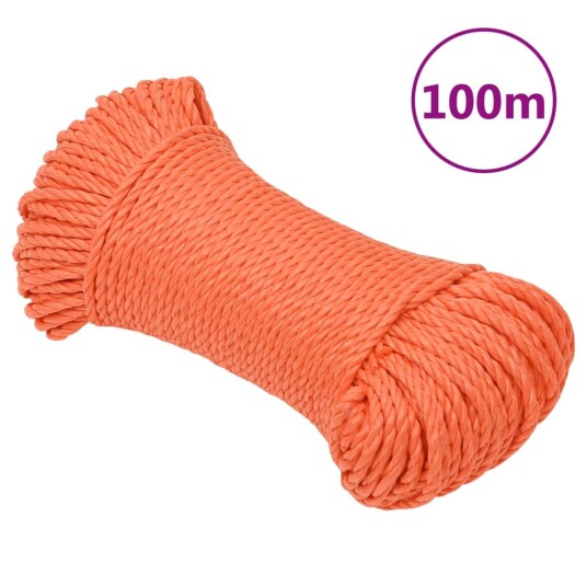  Arbeidstau oransje 6 mm 100 m polypropylen