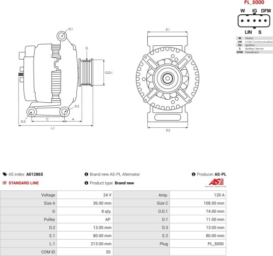 AS-PL A01286S Dynamo