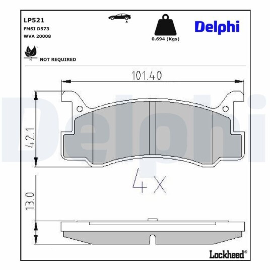 Bremseklosser DELPHI LP521 Bremseklosser DELPHI LP521