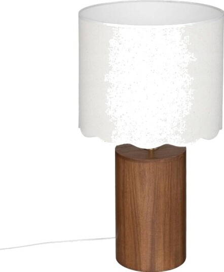 Atmosphera Bordlampe Med Hvit Skjerm Vania Trebase Ø 28 Cm