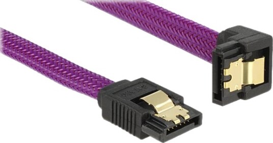 Delock Premium Sata Kabel Serial Ata 150/300/600 Sata Hann Til Sata Hann 30 Cm Låst 90° Kontakt Purpur Delock Premium Sata Kabel Serial Ata 150/300/600 Sata Hann Til Sata Hann 30 Cm Låst 90° Kontakt Purpur