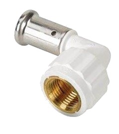 Henco Pres Vinkel 90° Pvdf 16 Mm X 12" Pres/Indvendig Gevind