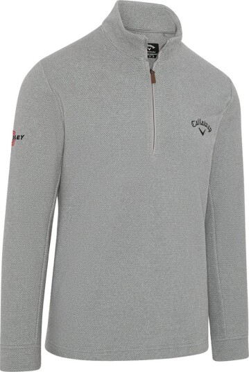 Callaway Odyssey Birdseye Jacquard Pullover Grå Golfgenser herre Concrete Small