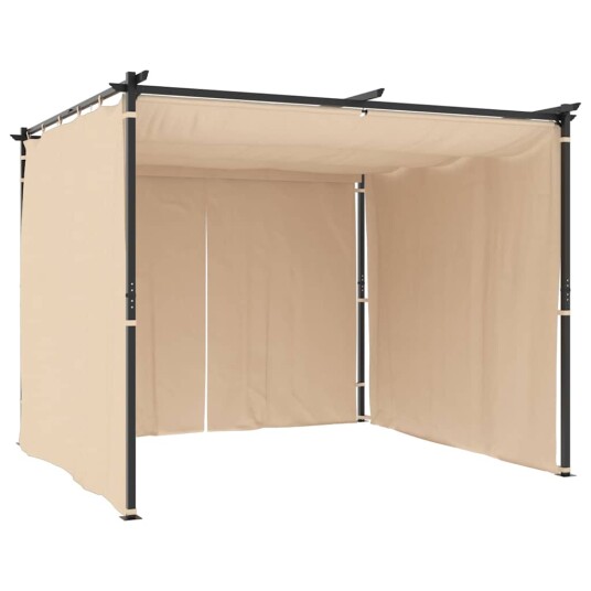 vidaXL Paviljong med gardiner 3x3 m kremhvit stål vidaXL Paviljong med gardiner 3x3 m kremhvit stål