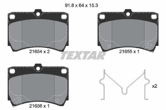 Bremseklosser TEXTAR 2165404 Bremseklosser TEXTAR 2165404