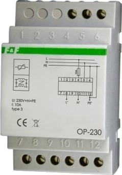F+F Overspenningsvern Type D Med Trippel Filter Mot Forstyrrelser 2P 1kV OP-230