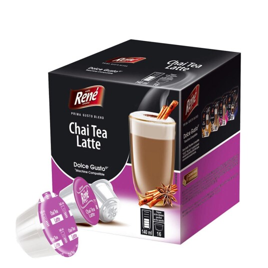 Dolce Gusto Café René Chai Tea Latte til Dolce Gusto. 16 kapsler Dolce Gusto Café René Chai Tea Latte til Dolce Gusto. 16 kapsler