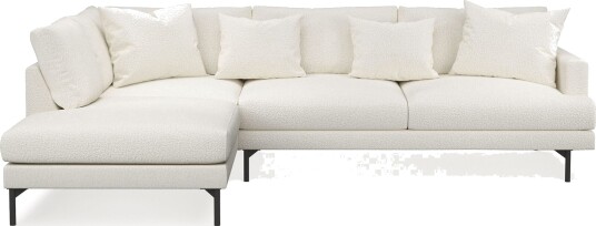 Menard 4 seters Venstrevendt Dyp L formet Sjeselongsofa i Bouclé Hvit