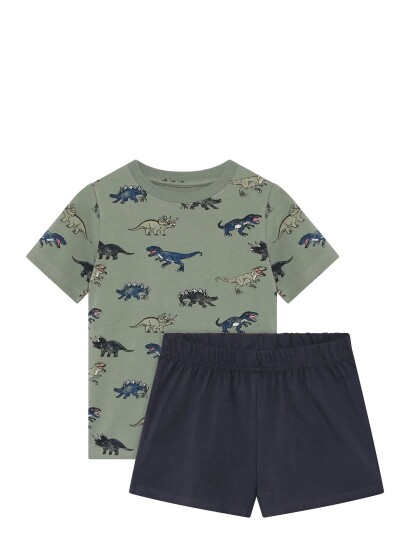 Minymo T Shirt+Short Set Aop Khaki green 128