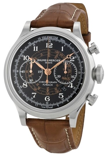 Baume & Mercier Herreklokke MOA10068 CAPELAND Sort/Lær Ø44 mm