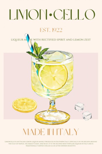 Plakat Limoncello drikke Plakat Limoncello drikke