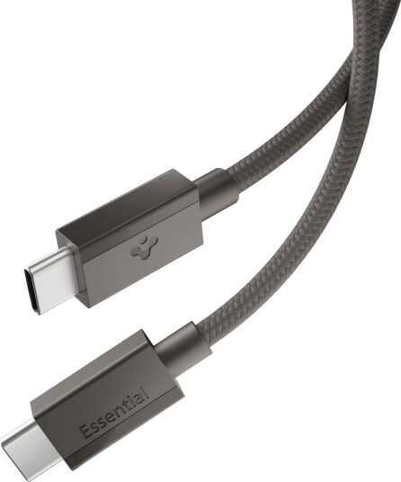 Spigen 60W USB-C til USB-C Kabel 1,5m Mørkegrå Spigen 60W USB-C til USB-C Kabel 1,5m Mørkegrå