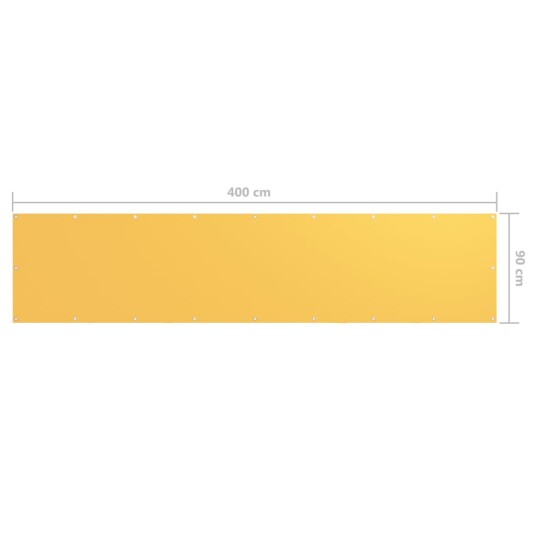 vidaXL Balkongskjerm gul 90x400 cm oxfordstoff
