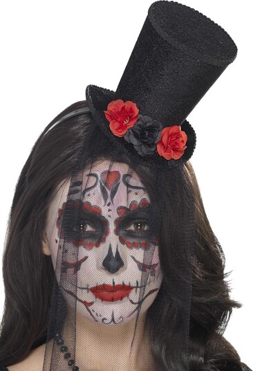 Smiffy's Day Of The Dead Flosshatt På Bøyle Smiffy's Day Of The Dead Flosshatt På Bøyle
