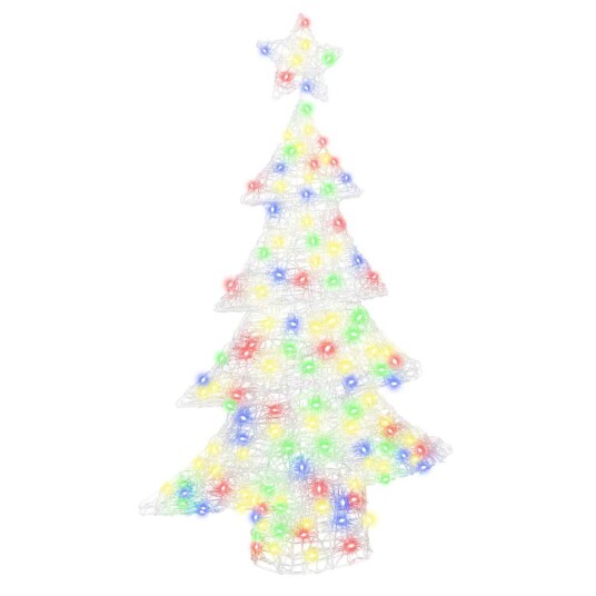  Juletre med 100 LED Flerfarget 120 cm Akryl