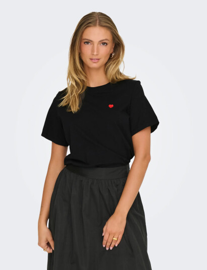 JDY Jdypisa S/S Print Top Jrs Noos - Black - M