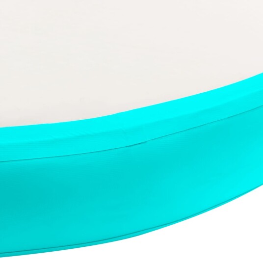  Oppblåsbar gymnastikkmatte med pumpe 100x100x15 cm PVC grønn