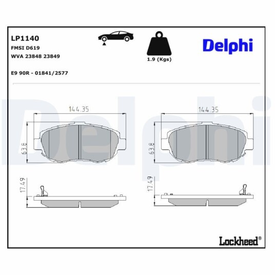 Bremseklosser DELPHI LP1140