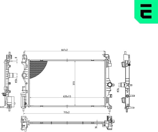 ERA 673293 Radiator motorkjøling ERA 673293 Radiator motorkjøling