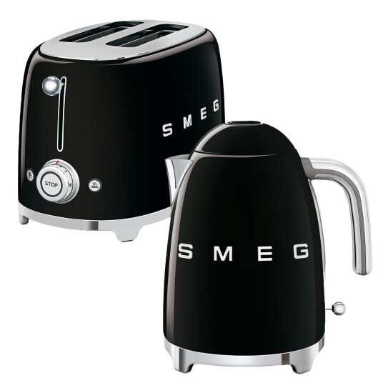 Smeg Frokostsett Brødrister + Vannkoker Sort Smeg Frokostsett Brødrister + Vannkoker Sort