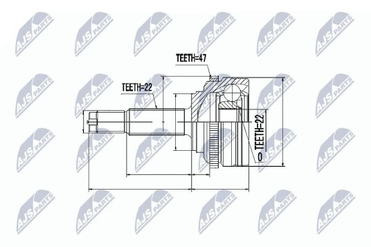 Nty Drivknute drivaksel NTY NPZ DW 021