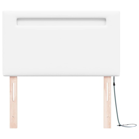 Sengegavl Enkel Design Ren Hvit 90 cm Imitert Skinn