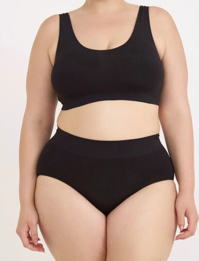 Organic Basics Smooth Bralette   Black   S