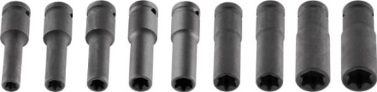 Neo Torx-Bitser 1/2" 9 Deler E10-E24 Crmo