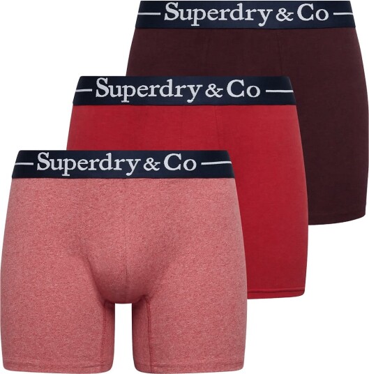 Superdry Sdry & Co Boxer Triple Pack PORT MARL/RED MARL/RED GRIT XXL