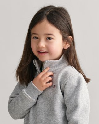 Kids Shield Sweatshirt med halv glidelås LIGHT GREY MELANGE 98/104