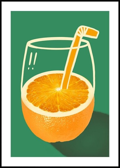 Vibrant Orange Cleverly Illustrated Poster Plakat / 70x100cm