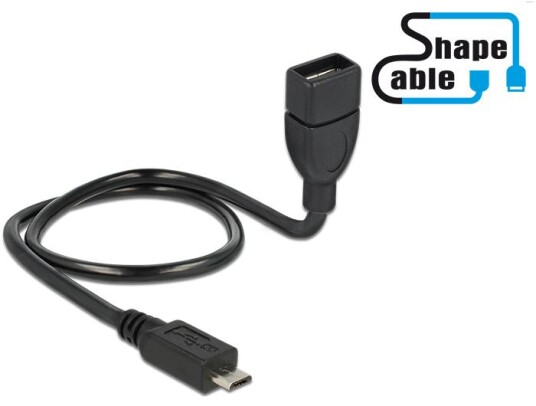 Delock OTG ShapeCable USB Til Micro B 0.5m