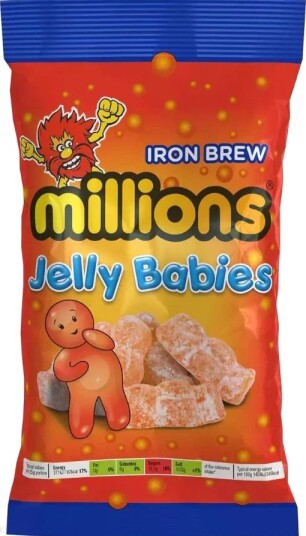 Millions Jelly Babies med Smak av Iron Brew 180g