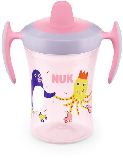 NUK Trainer Cup 230ml myk tut, lekkasjesikker fra 6 måneder rosa