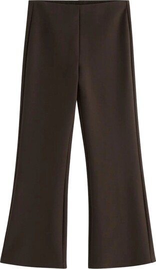 Lindex Flared Cropped Trousers DARK BROWN M