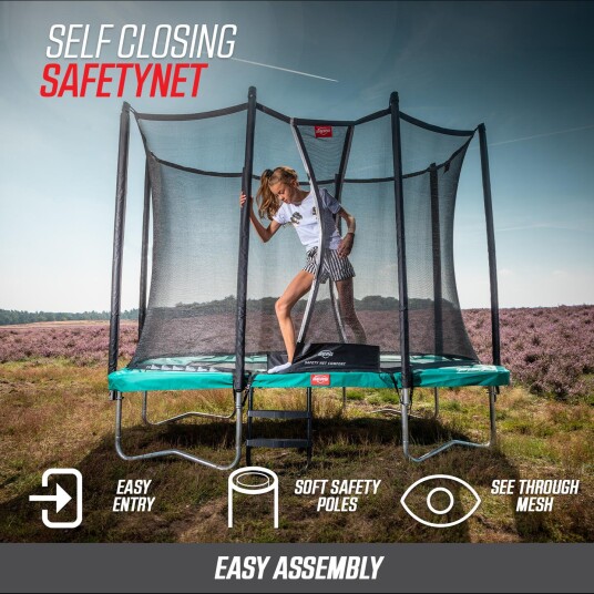 BERG Toys Berg Trampoline Favorit 380 Grønn Med Sikkerhetsnett Comfort 380 cm dia Grønn BERG Toys Berg Trampoline Favorit 380 Grønn Med Sikkerhetsnett Comfort 380 cm dia Grønn