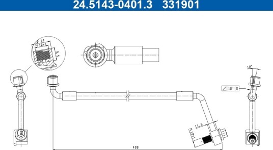 ATE 24.5143-0401.3 Bremseslange