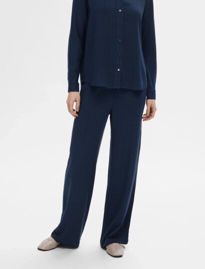 Selected Slfviva Gulia Hw Long Sun Pant Noos   Navy   44