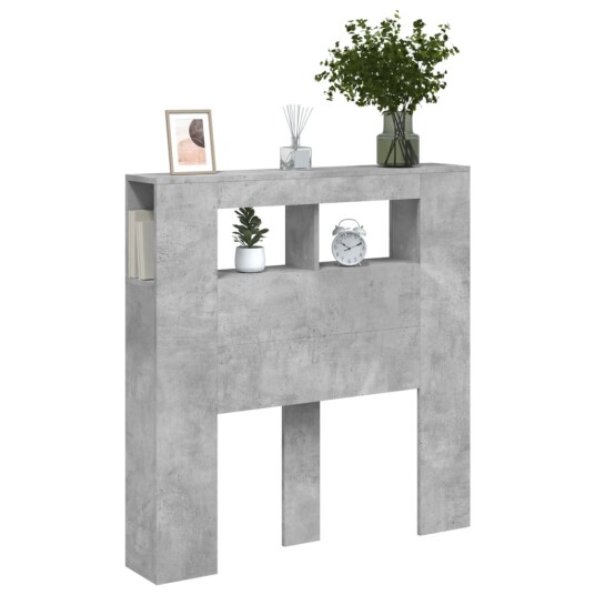 Sengegavl med LED betonggrå 100x18,5x103,5 cm konstruert tre 8721012259171