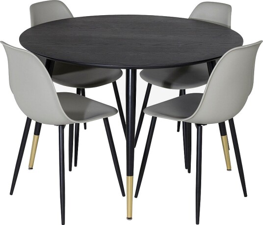 Venture Home Spisegruppe Dipp med 4 stk stoler Polar Svart Venture Home Spisegruppe Dipp med 4 stk stoler Polar Svart