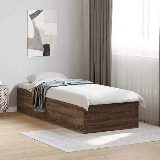  Sengeramme brun eik 90x190 cm konstruert tre 8721102617072