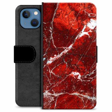 iPhone 13 Premium Lommebok-deksel Rød Marmor