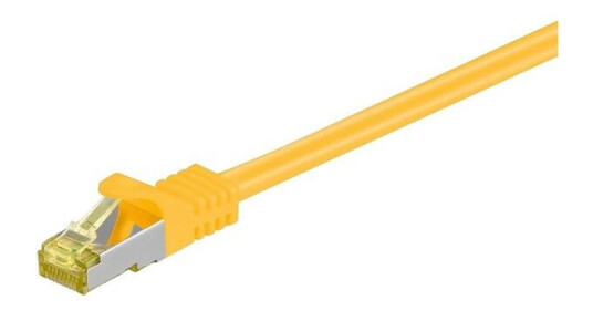Pro LAN CAT 6A S/FTP 1,5m Nettverkskabel Gul med CAT 7 Råkabel