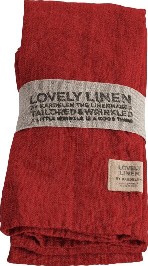Lovely Linen Serviett Lovely i vasket lin 4 pk Rød