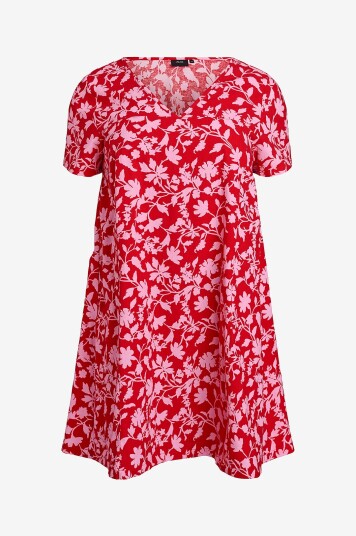 Zizzi Kjole jEasy S/S Aop Abk A shape Flerfarget Zizzi Kjole jEasy S/S Aop Abk A shape Flerfarget