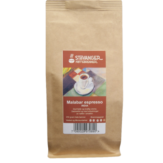 Espresso India Malabar 250g, Hele bønner Espresso India Malabar 250g, Hele bønner