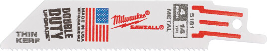 Milwaukee Stikksagblad Bimetall 100 Mm/14T (5 Stk.)