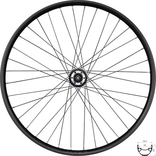 Force XC forhjul 26" disc 6 bolt 32 eiker sort