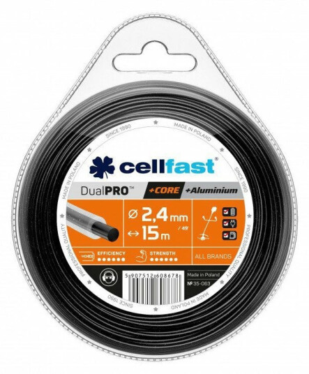 Cellfast Dual Pro Rund Trimmertr??d - 2,4mm x 15m